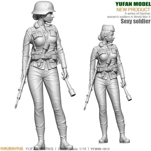 Yufan Model 1/18 Figure Model Kit German Beauty Defense Force Resin Soldier YFWW-1812