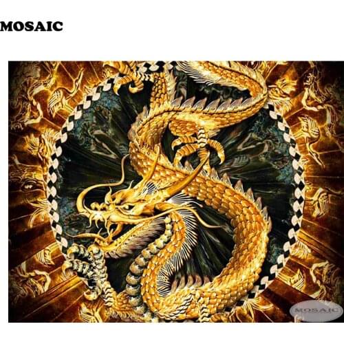 Mosaic 5D diy Diamond Embroidery,Diamond dragon Pattern Rhinestone Needlework Diy Diamond Painting Cross Stitch B2