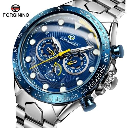 Men Automatic Mechanical Three Dial Calendar Display Alloy Skeleton Wrist Watches Luxury Brand Military Sport Male Clock