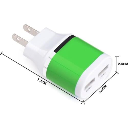 5V 2.1A 2 Ports Dual USB Wall Charger EU US Plug Travel Charger for iphone X 8 7 6s plus or samsung S9 S8 plus note 9 8 charger
