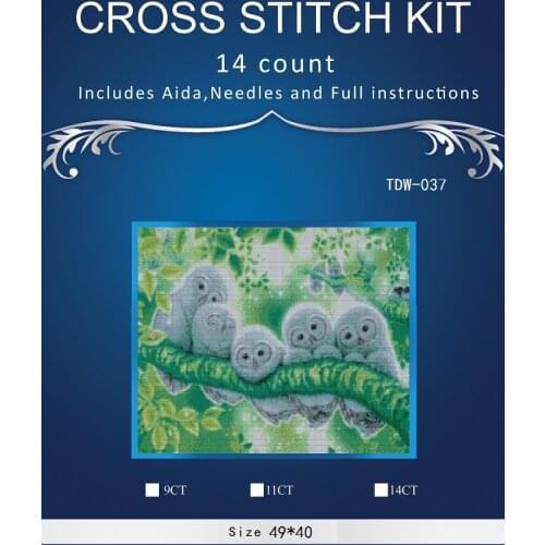 New Embroidery Counted Cross Stitch Kits Needlework - Crafts 14 ct DMC DIY Arts Handmade Decor -White three babies