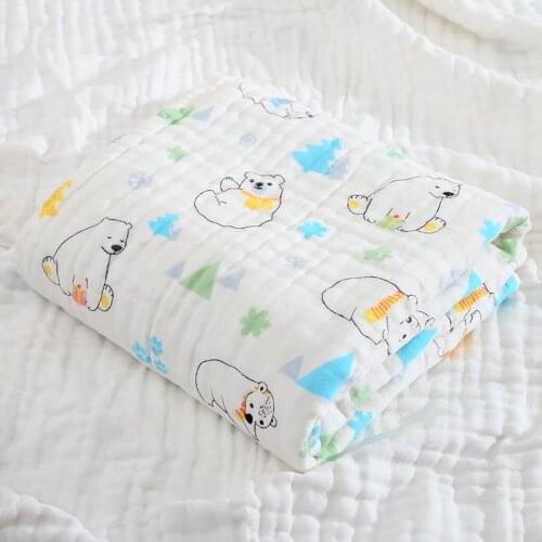 Newborn Baby Blanket Swaddling Clothes Wrap Thin Quilt 4 Layer Gauze High Density Boy Girl Children Bath Towel Sheets Bedding 01
