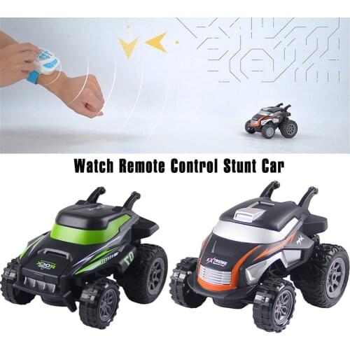 Remote Control Stunt Car Toys Watch Control LED Light Rotation Tumbling Cool Stunt Car Toys For Kids