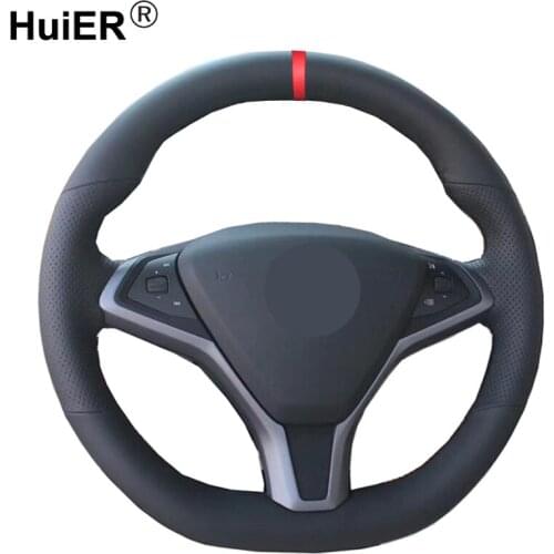 Hand Sewing Car Steering Wheel Cover Wrap For Tesla Model S Model X Braid on the Steering wheel Funda Volante Car Accessories