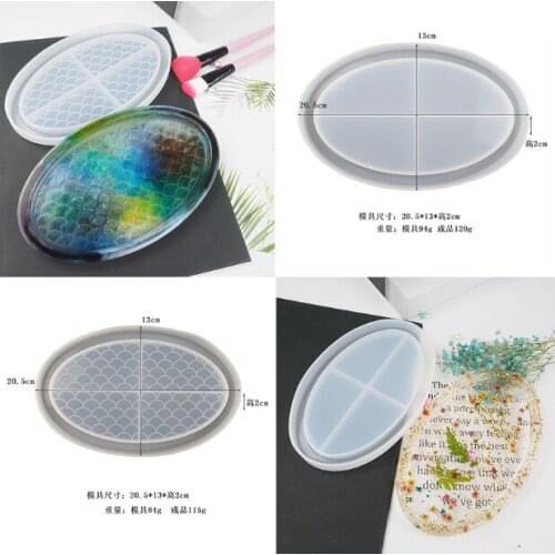 Fish Scale Oval Tray Silicone Mold DIY UV Epoxy Resin Mold Jewelry Storage Box Mold Home Decoration Resin Handmade Crafts