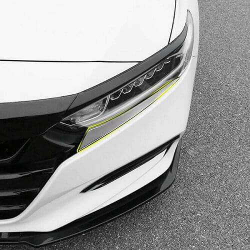 2PCS/SET Stainless steel decorative patch for headlight cover For Honda Accord 10th 2018 2019
