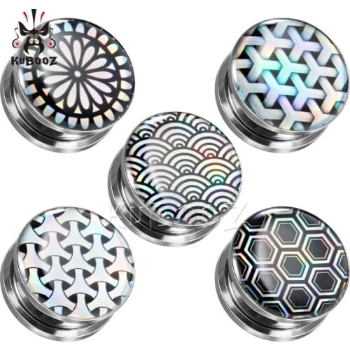 Geometry Tuexture Logo Ear Expanders Tunnels Earring Gagues Stainless Steel Piercing Body Jewelry Gift For Unisex 6mm to 30mm