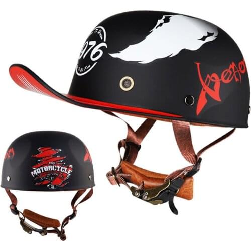 Matter Vintage Motorcycle Helmet Men Retro Riding Helmet Hip-hop Motorbike Moto Biker Protective Gear Racing Scooter Half Helmet