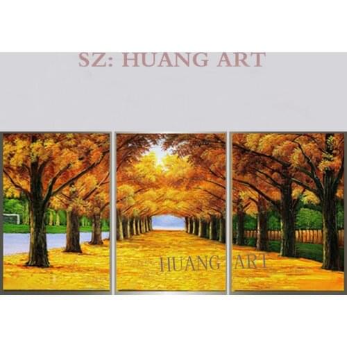 Modern trendy hot sale combination oil painting 3 a set of hand-painted abstract art wall and home decoration hall sofa