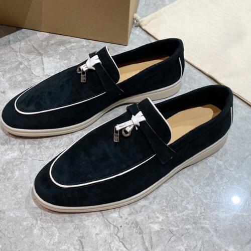 2021New Summer Top real leather Flats Shoes Women Simple Comfortable Slip On lazy loafers Causal Walker Shoes suede driver shoes