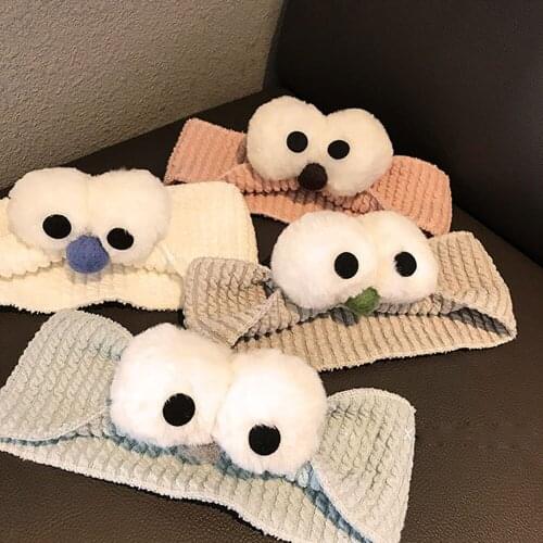 2020 Ladies Girls Makeup Headbands hair accessories for women Lovely Big Eyes Knot Elastic Hair Band for Wash Spa Shower Yoga