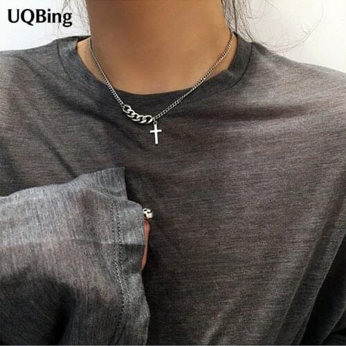 925 Sterling Silver Vintage Jesus Cross Pendant Necklaces For Women Choker Jewelry Wholesale 2020