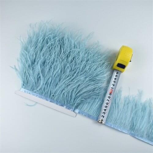 1M 5M 10Meters Ostrich Feather Skirt Fringe Trims 10-15CM Ostrich Feather Ribbon Feathers for Crafts Wedding Feathers Decoration