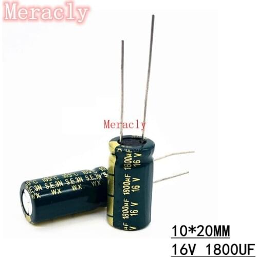 10pcs 16V 1800UF 20% High frequency low impedance electrolytic capacitor Power supply motherboard High temperature resistance