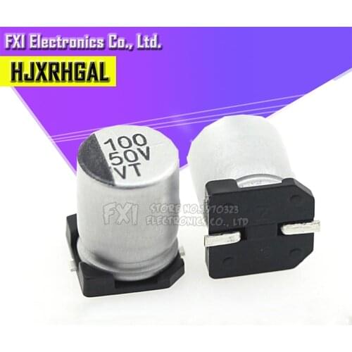 10PCS Electrolytic capacitor 50V100UF 8*10mm SMD aluminum electrolytic capacitor 100uf 50v