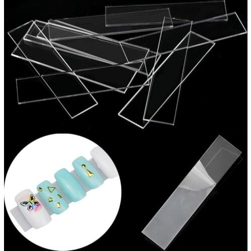10pcs/lot Nail Art Board Acrylic Display Clear Bar Tips Holder Chart Manicure Tools Practice False Stick UV Gel Polish DIY Salon
