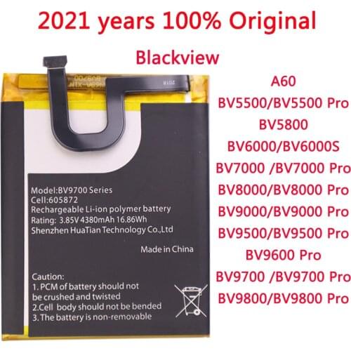 100% Original phone Battery For Blackview A60 BV5500 BV5800 BV6000 BV7000 BV8000 BV9000 BV9500 BV9600 BV9700 BV9800 Pro BV9700