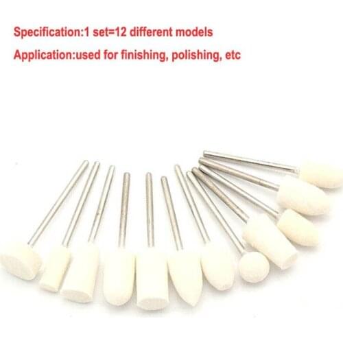 12PCS Dental Lab Wool Polishing Wheel Used For Finishing, Polishing Crown shank2.35mm