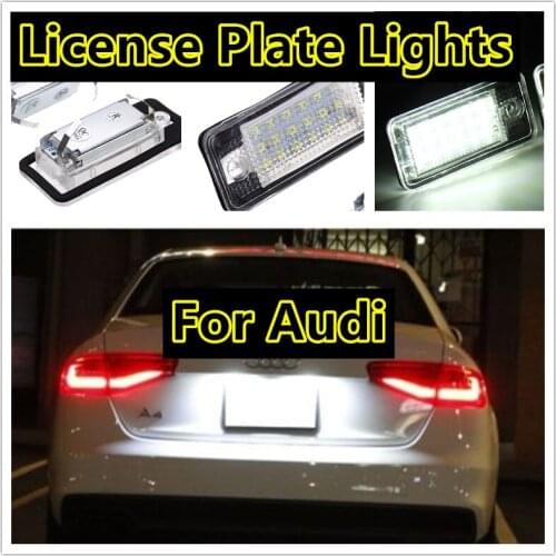 2x 18LED License Number Plate Lights 12V 3.5W For Audi A3 S3 A4 A6 S6 A5 RS4 Car License Plate Lights Error Free