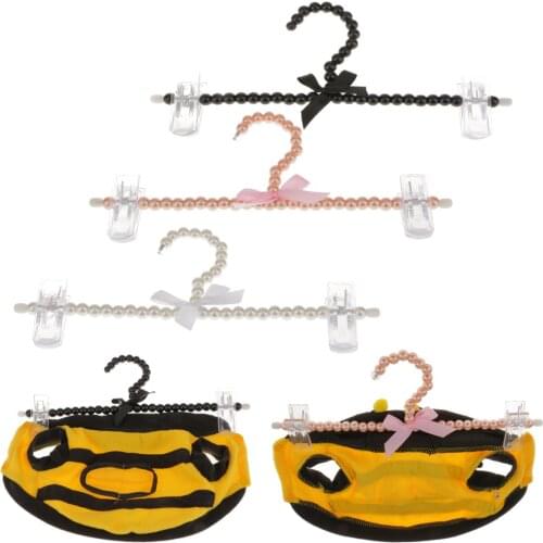 30cm Pearl Beaded Clothes Pants Hanger Trousers Dress Holder with Clip