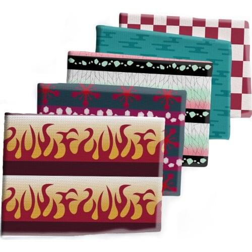 50*150cm Cotton Japan Kimetsu No Yaiba Pattern Bullet Textured Liverpool Patchwork Tissue Kids home textile