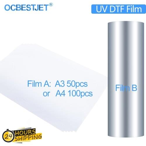 A3 And A4 Magic UV DTF Film A Plus 31cm*25m Film B Transfer to Glass Ceramic Metal Phone Case For Irregular Shape Surface