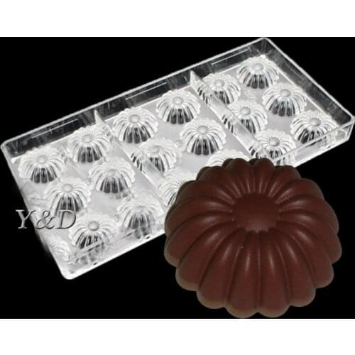 Daisy Chrysanthemum Flower Shaped Candy Molds Polycarbonate PC Hard Plastic Chocolate Mold Tray