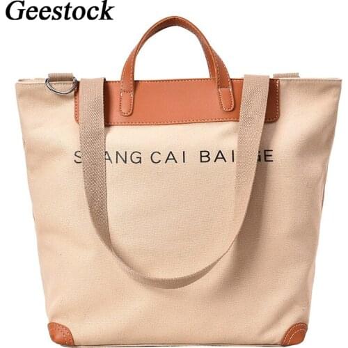 Geestock Tote Bags for Women Handbags Designer Casual Canvas Shoulder Ladies Bag Large Capacity Buckets Messengers Totes