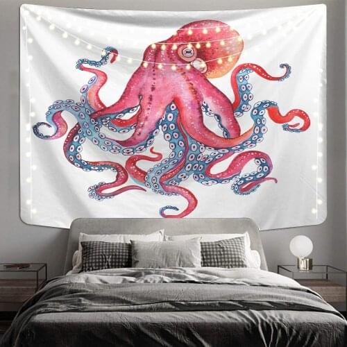 Octopus pattern Tapestry Wall Hanging Dorm Decor Art Wall Tapestry Hippie Wall Carpet Psychedelic Tapestry 95x73cm