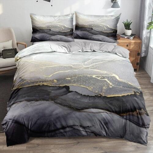 Classic 3D Marble Quilt Cover Set Bedding Sets 3-Piece Comforter Covers Pillowcase Duvet Cover Bed Linen Full 140x200 Bedspreads