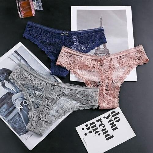 Lace Panties Women G String Sexy Hollow out Breathable Thongs Girl Briefs Underwear Low-Waist Female Underpants Lingerie