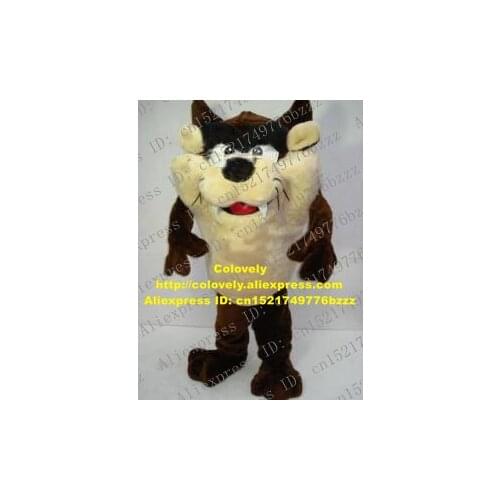 Fancy Brown Tazz Monster Mascot Costume Mascotte Monstrosity Freak Dog With Black Round Nose Bushy Beard Adult No.634 Free Ship
