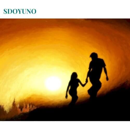 SDOYUNO 60x75cm Oil Painting By Numbers Scenery DIY Paint By Numbers On Canvas Landscape Frameless Hand Painting Wall Art