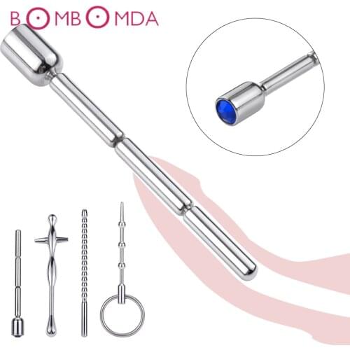 Metal Horse Eye Stick For Men Penis Plug Urethral Dilatation Penis Stimulate Butt Plug Adult Sex Toy For Men Gay Anal Beads Plug