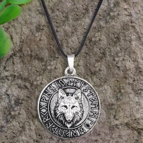 Vintage Mens Wolf Animal Head Pendant Necklace Viking Amulet Gifts Jewelry