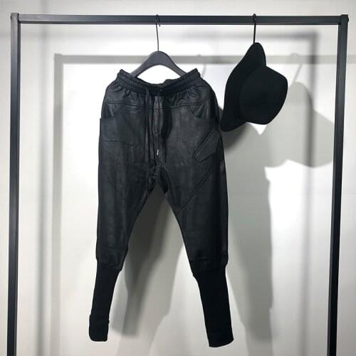 Owen Seak Men Casual Pencil Pants High Street Wear Length Cargo Mens Clothing Sweatpants Winter Outer Wear Black Pants