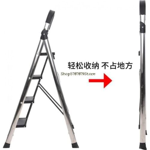 Stainless Steel Herringbone Folding Household Thickened Multi-function Five Step Aluminum Alloy Indoor Simple Portable La