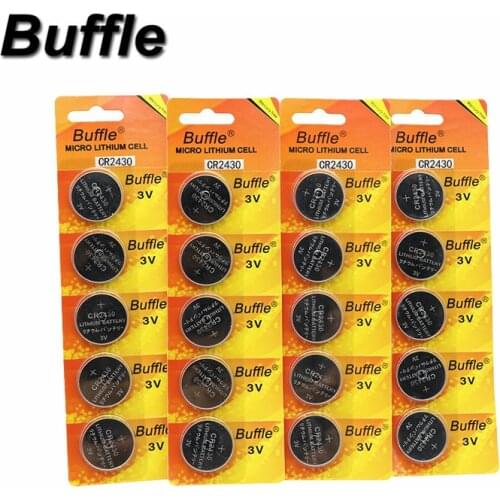 New Buffle 20Pcs 3V DL2430 BR2430 ECR2430 CR2430 Lithium Battery Watch Batteries