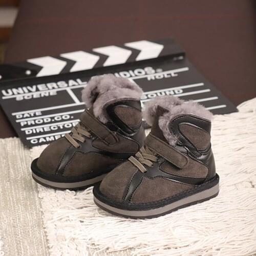 Dolakids New winter girls' boots, childrens casual shoes, boys' frosted genuine leather boots and childrens shoes 0-16 years