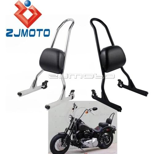 For Softail Fat Boy 2007-Up Passenger Sissy Bar Backrest Cushion For Harley Softail Night Train Standard Custom Springer 06-2015