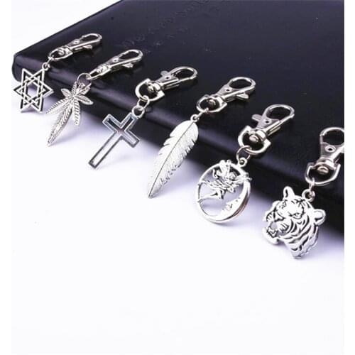 Charms Rainbow unicorn angel leavesMetal key chain DIY Bracelet Pendant Neacklace Accessories For Jewelry Making