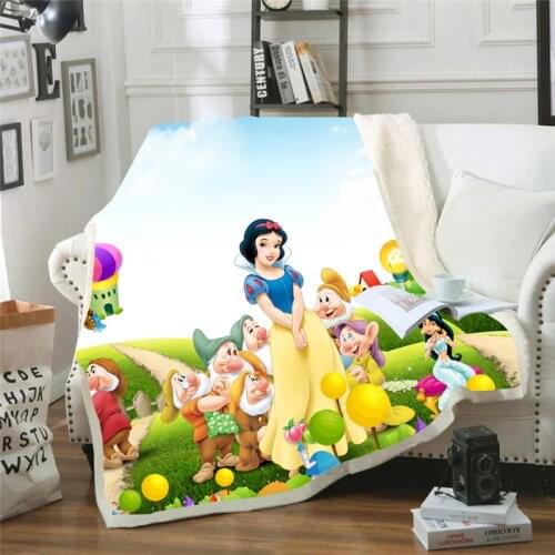 BeddingThrow Blanket Floral Cartoon Sherpa Blanket for Kids Girl Couch Soft Plush Bedspreads Thin Quilt Princess Girl Gift