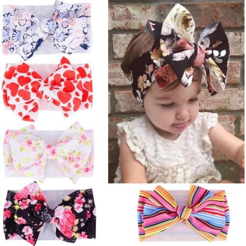 Adjustable Big Bow Headwrap Baby Headband Top Knot Headbands Over Sized Bow Hair Turban Newborn Head Band Girl Large Hair Bows