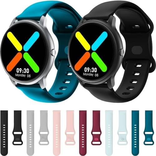 22mm Sport Soft Silicone Double buckle Strap for imilab kw66 Watch Bracelet Replacement Watchbands Belt ремешок Correa