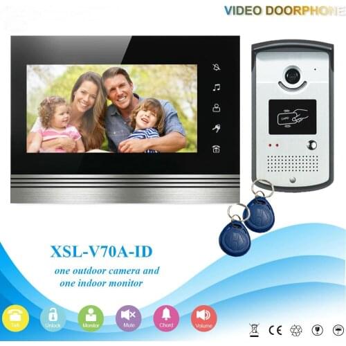 SmartYIBA Video Intercom System Kit 7 Inch Door Monitor Video Door Phone Intercom 700TVL Recording 2GB SD card Talk