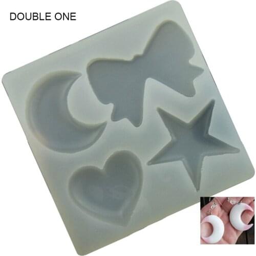 DOUBLE ONE Jewelry Clay Silicone Resin Mold Moon Stars Shape for Crystal Earring Making DIY Accessories Supliers