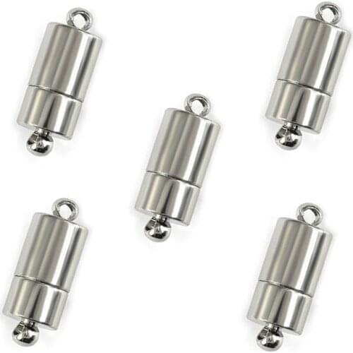 5pcs Magnetic Clasps 7mm Rope End Caps Magnet Buckle Connectors for Bracelet Necklace DIY Jewelry Making Accessories Findings