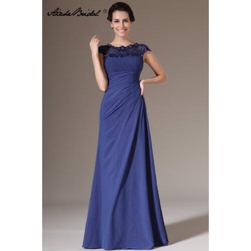 Formal Womens Dress Elegant Cap Sleeve Mermaid Royal Blue Chiffon Mother of the Bride Dress vestido novia