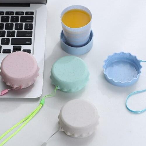 1pcs Small Mini Telescopic Portable Silicone Folding Cup With Cover Outdoor Coffee Cups Children Travel Drink Water Copa
