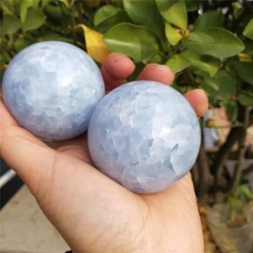 2pcs Natural Blue Kyanite Sphere Ball Crystal Stone Smooth Polished Reiki Healing Chakra Stone Home Decoration